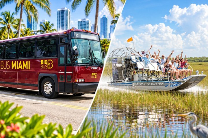Everglades Airboat, Wildlife Exhibit, & Roundtrip Bus from Miami